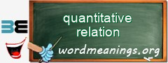WordMeaning blackboard for quantitative relation